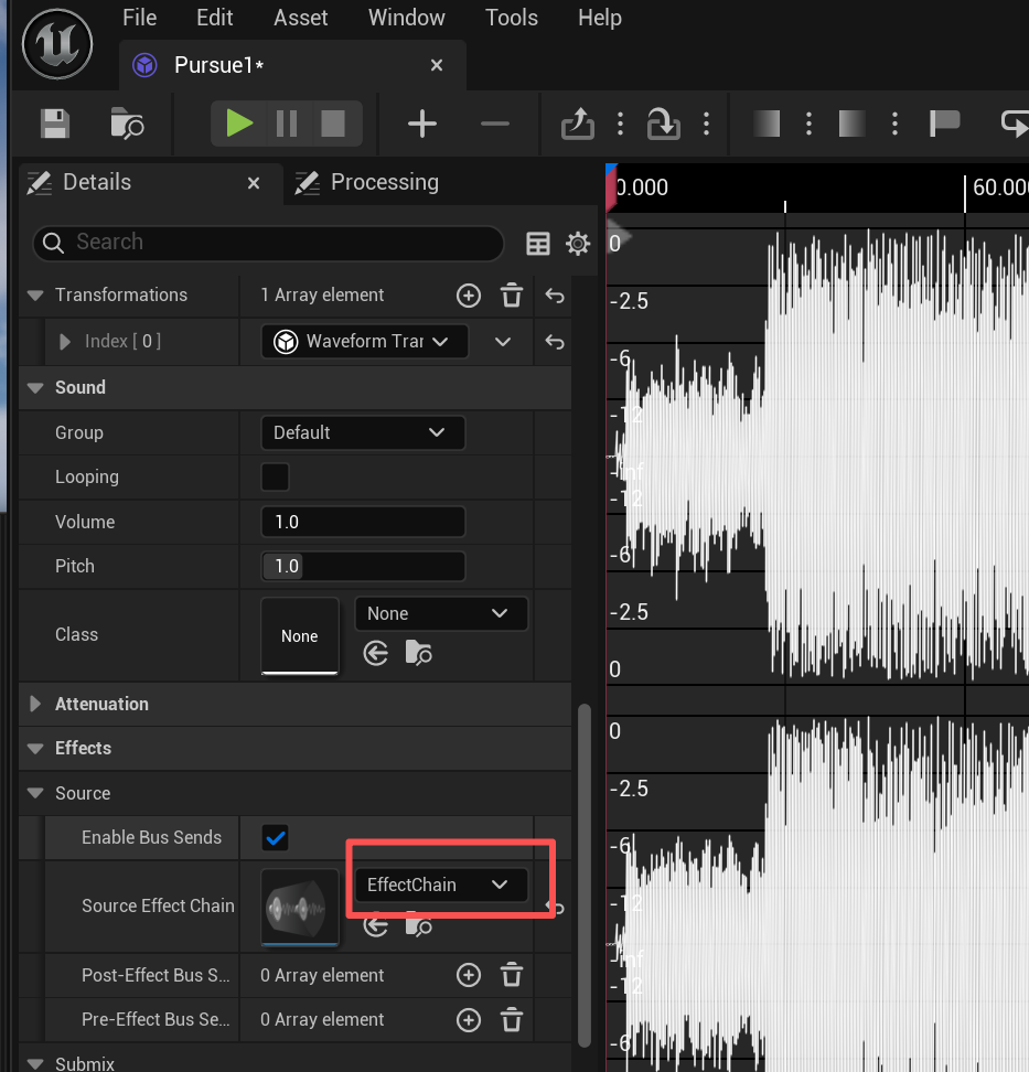 Attach SourceEffectChain to SoundWave